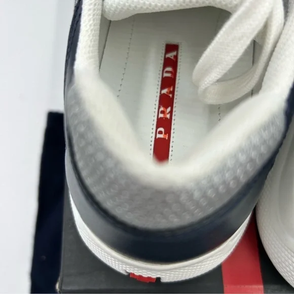 Men’s Prada America’s cup blue/silver sneakers size 6 fit seven US made in Italy - Picture 10 of 14